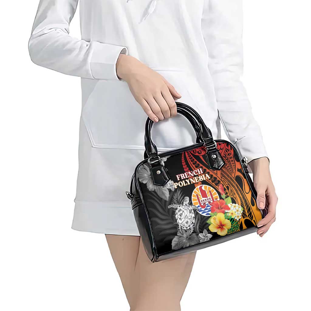 French Polynesia Bastille Day Shoulder Handbag Tropical Turtle Hibiscus Polynesian Pattern