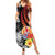 French Polynesia Bastille Day Summer Maxi Dress Tropical Turtle Hibiscus Polynesian Pattern