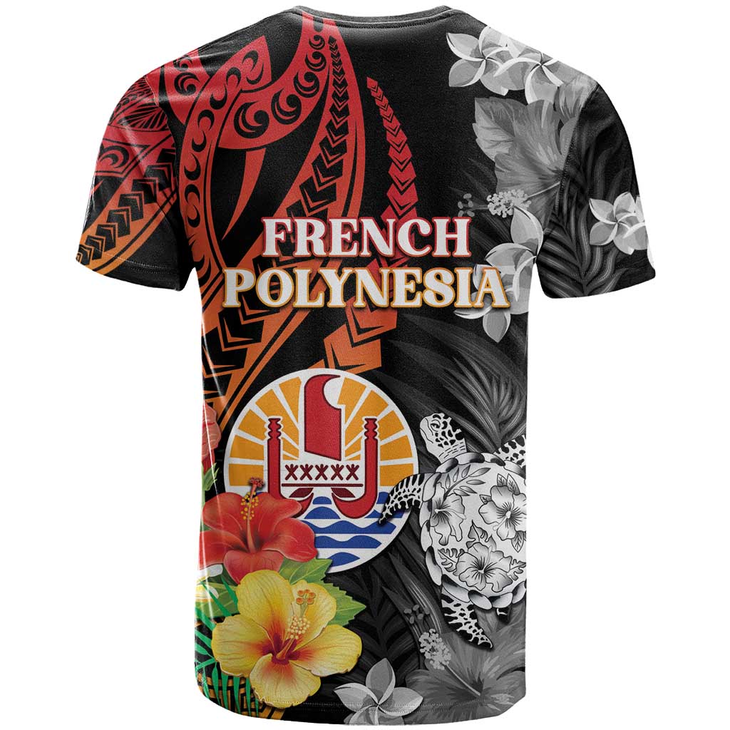 French Polynesia Bastille Day T Shirt Tropical Turtle Hibiscus Polynesian Pattern