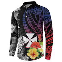 Wallis and Futuna Bastille Day Button Sweatshirt Tropical Turtle Hibiscus Polynesian Pattern