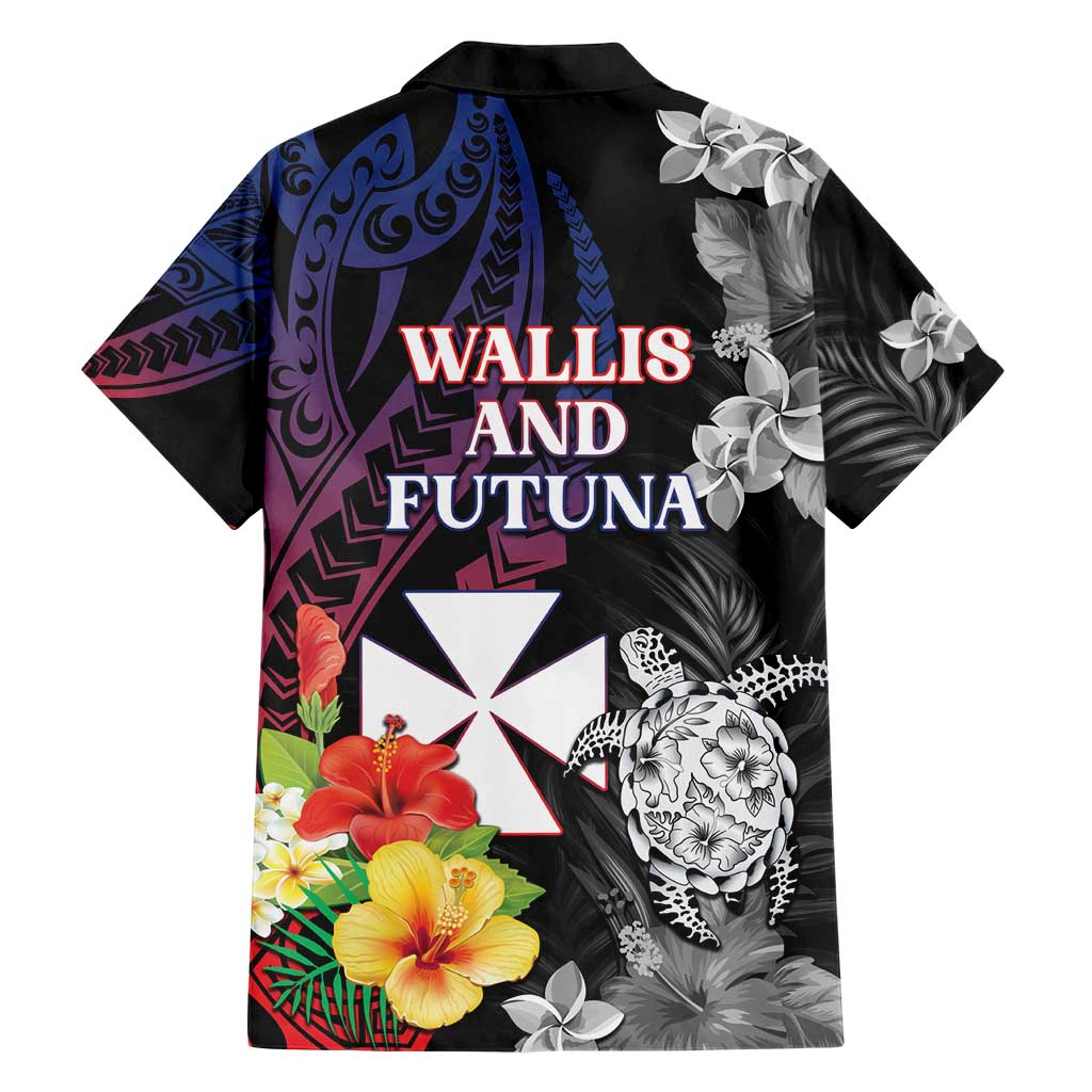 Wallis and Futuna Bastille Day Hawaiian Shirt Tropical Turtle Hibiscus Polynesian Pattern
