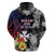 Wallis and Futuna Bastille Day Hoodie Tropical Turtle Hibiscus Polynesian Pattern