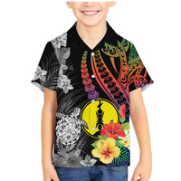 New Caledonia Bastille Day Family Matching Mermaid Dress and Hawaiian Shirt Tropical Turtle Hibiscus Polynesian Pattern