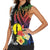 New Caledonia Bastille Day Women Sleeveless Polo Shirt Tropical Turtle Hibiscus Polynesian Pattern