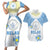 Personalised Palau Constitution Day Couples Matching Short Sleeve Bodycon Dress and Hawaiian Shirt Polynesian Turtle