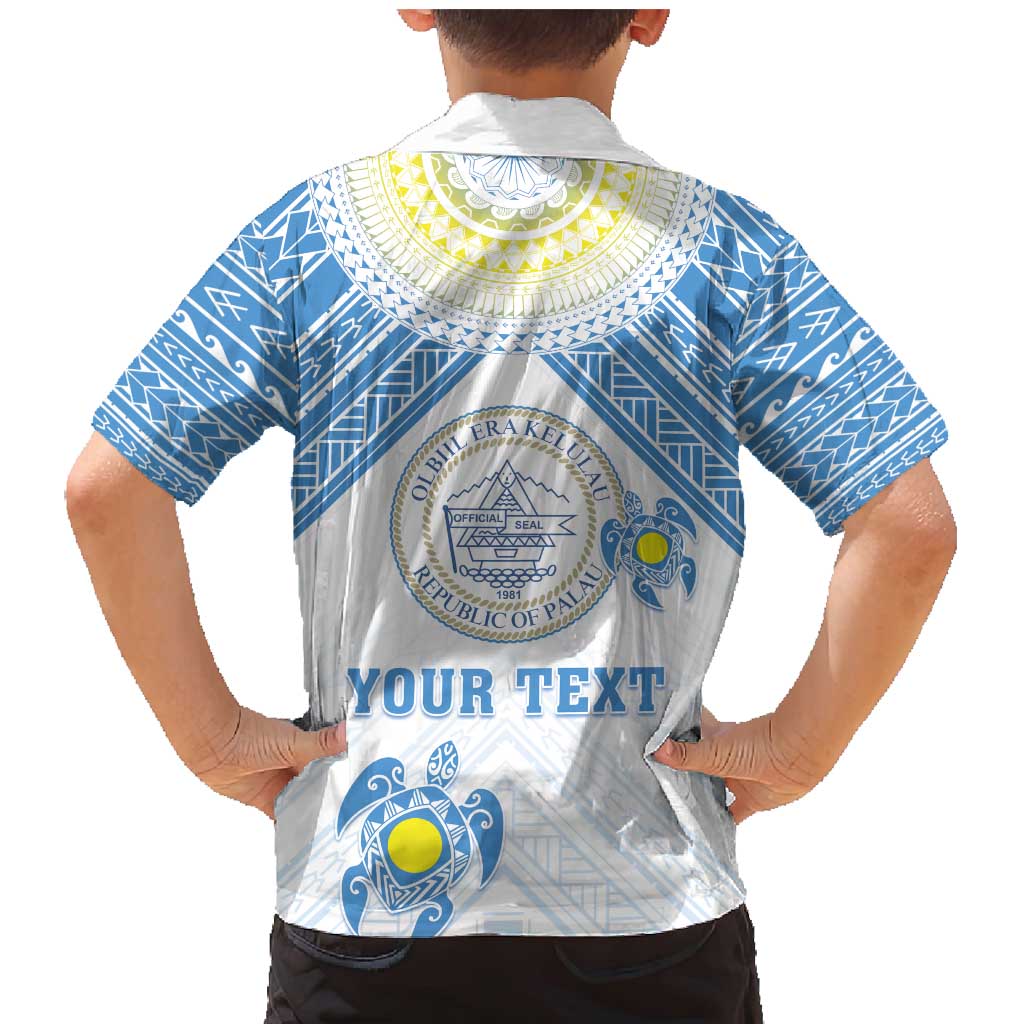 Personalised Palau Constitution Day Family Matching Mermaid Dress and Hawaiian Shirt Polynesian Turtle