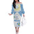 Personalised Palau Constitution Day Family Matching Off The Shoulder Long Sleeve Dress and Hawaiian Shirt Polynesian Turtle