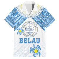 Personalised Palau Constitution Day Family Matching Puletasi and Hawaiian Shirt Polynesian Turtle