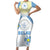 Personalised Palau Constitution Day Family Matching Short Sleeve Bodycon Dress and Hawaiian Shirt Polynesian Turtle
