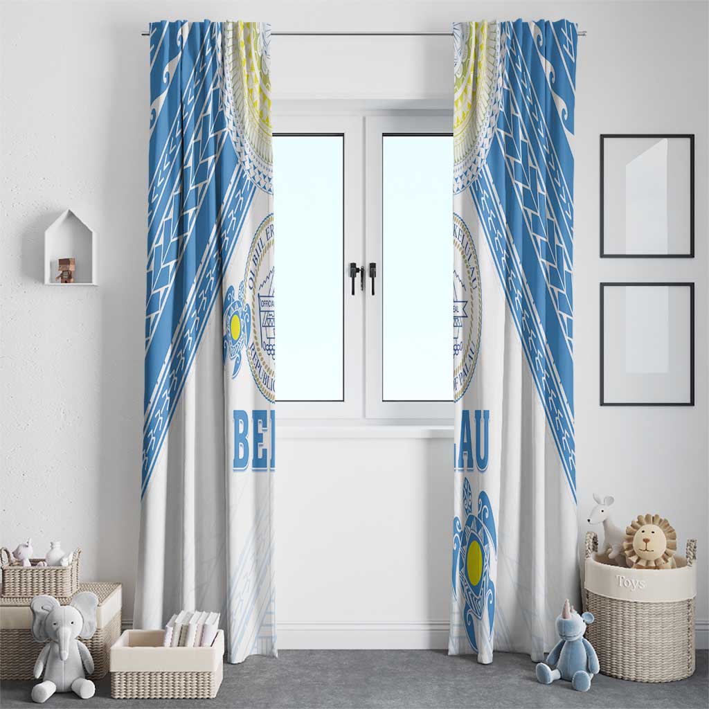 Palau Constitution Day Window Curtain Polynesian Turtle