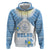Personalised Palau Constitution Day Zip Hoodie Polynesian Turtle