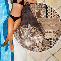 Samoa Siapo Elegant Beach Blanket Hibiscus Chocolate Brown Motifs - Polynesian Pride