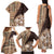 Samoa Siapo Elegant Family Matching Tank Maxi Dress and Hawaiian Shirt Hibiscus Chocolate Brown Motifs - Polynesian Pride