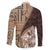 Samoa Siapo Elegant Family Matching Tank Maxi Dress and Hawaiian Shirt Hibiscus Chocolate Brown Motifs - Polynesian Pride