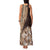 Samoa Siapo Elegant Family Matching Tank Maxi Dress and Hawaiian Shirt Hibiscus Chocolate Brown Motifs - Polynesian Pride