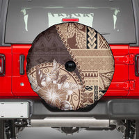 Samoa Siapo Elegant Spare Tire Cover Hibiscus Chocolate Brown Motifs - Polynesian Pride