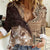 Samoa Siapo Elegant Women Casual Shirt Hibiscus Chocolate Brown Motifs - Polynesian Pride