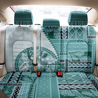 Samoa Siapo Elegant Back Car Seat Cover Hibiscus Teal Motifs - Polynesian Pride