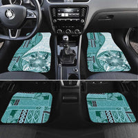 Samoa Siapo Elegant Car Mats Hibiscus Teal Motifs - Polynesian Pride