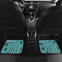 Samoa Siapo Elegant Car Mats Hibiscus Teal Motifs - Polynesian Pride