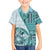 Samoa Siapo Elegant Family Matching Off Shoulder Maxi Dress and Hawaiian Shirt Hibiscus Teal Motifs - Polynesian Pride