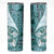 Samoa Siapo Elegant Skinny Tumbler Hibiscus Teal Motifs - Polynesian Pride