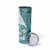 Samoa Siapo Elegant Skinny Tumbler Hibiscus Teal Motifs - Polynesian Pride