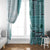Samoa Siapo Elegant Window Curtain Hibiscus Teal Motifs - Polynesian Pride