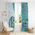 Samoa Siapo Elegant Window Curtain Hibiscus Teal Motifs - Polynesian Pride