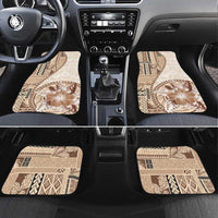 Samoa Siapo Elegant Car Mats Hibiscus Beige Motifs - Polynesian Pride