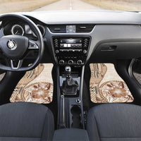 Samoa Siapo Elegant Car Mats Hibiscus Beige Motifs - Polynesian Pride