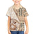 Samoa Siapo Elegant Family Matching Off Shoulder Maxi Dress and Hawaiian Shirt Hibiscus Beige Motifs - Polynesian Pride