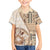 Samoa Siapo Elegant Family Matching Short Sleeve Bodycon Dress and Hawaiian Shirt Hibiscus Beige Motifs - Polynesian Pride