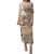 Samoa Siapo Elegant Puletasi Hibiscus Beige Motifs - Polynesian Pride