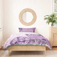 Samoa Siapo Elegant Bedding Set Hibiscus Violet Motifs - Polynesian Pride