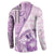 Samoa Siapo Elegant Button Sweatshirt Hibiscus Violet Motifs - Polynesian Pride