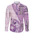 Samoa Siapo Elegant Family Matching Off Shoulder Maxi Dress and Hawaiian Shirt Hibiscus Violet Motifs - Polynesian Pride