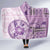 Samoa Siapo Elegant Hooded Blanket Hibiscus Violet Motifs - Polynesian Pride