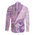 Samoa Siapo Elegant Long Sleeve Button Shirt Hibiscus Violet Motifs - Polynesian Pride