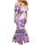 Samoa Siapo Elegant Mermaid Dress Hibiscus Violet Motifs - Polynesian Pride