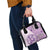 Samoa Siapo Elegant Shoulder Handbag Hibiscus Violet Motifs - Polynesian Pride