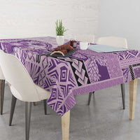 Samoa Siapo Elegant Tablecloth Hibiscus Violet Motifs - Polynesian Pride