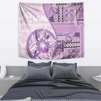 Samoa Siapo Elegant Tapestry Hibiscus Violet Motifs - Polynesian Pride