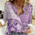 Samoa Siapo Elegant Women Casual Shirt Hibiscus Violet Motifs - Polynesian Pride
