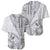 Samoa Siapo Elegant Baseball Jersey Hibiscus White Motifs - Polynesian Pride