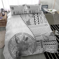 Samoa Siapo Elegant Bedding Set Hibiscus White Motifs - Polynesian Pride