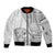 Samoa Siapo Elegant Bomber Jacket Hibiscus White Motifs - Polynesian Pride