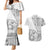 Samoa Siapo Elegant Couples Matching Mermaid Dress and Hawaiian Shirt Hibiscus White Motifs - Polynesian Pride