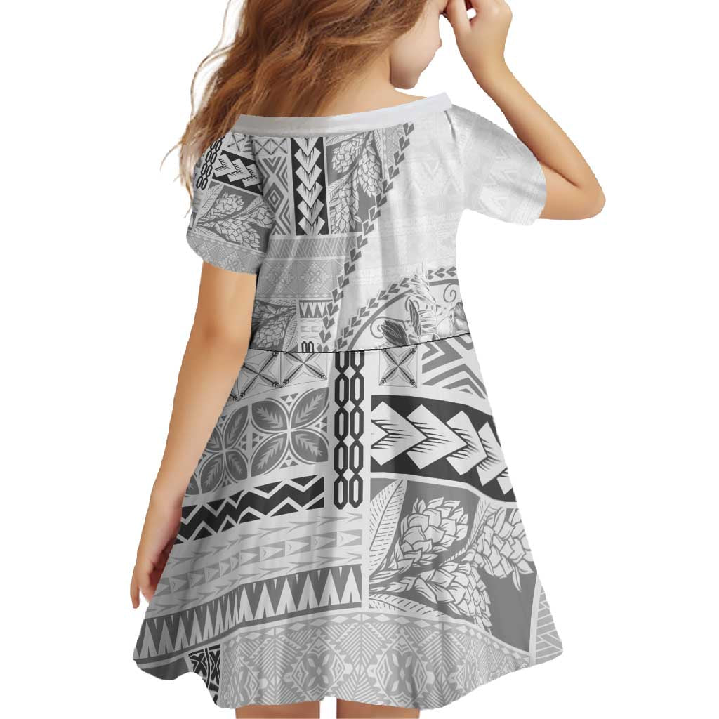 Samoa Siapo Elegant Family Matching Mermaid Dress and Hawaiian Shirt Hibiscus White Motifs - Polynesian Pride