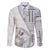 Samoa Siapo Elegant Family Matching Off The Shoulder Long Sleeve Dress and Hawaiian Shirt Hibiscus White Motifs - Polynesian Pride